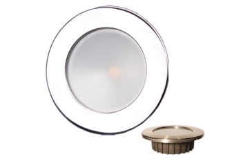 Image of Lunasea Lighting Gen3 12VDC IP65 3.5in Recessed Light w/Polished Stainless Steel Bezel, Warm White, LLB-46RG-3A-SS