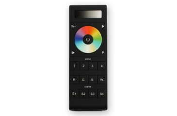 Image of Lunasea Lighting Handheld 4-Zone Controller w/Color Wheel/ 4 Memories/ Batteries / Holder, RGBW, LLB-45WG-01-00