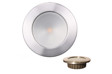 Image of Lunasea Lighting Zero Emi Recessed 3.5in 575 Lumen LED Blue w/Brushed Stainless Steel Bezel Light, 12VDC, Warm White, LLB-46WB-0A-BN