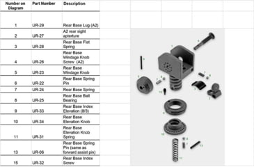 Image of Luth-AR A2 Rear Sight Kit, Black, UR-21K