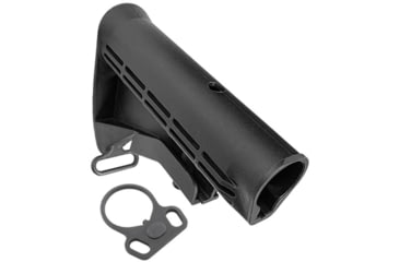 Image of Luth-AR M4 Buttstock w/Rear Sling Swivel and Retro Latch Plate, Black, Carbine, BS-M4-ADP