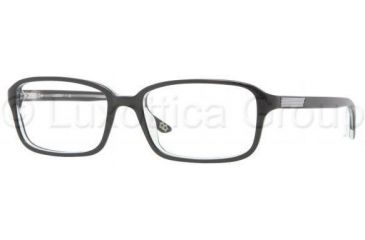 Image of Luxottica LU3208 Progressive Prescription Eyeglasses C388-5317 - Top Black On Transparent Frame