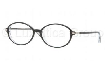 Image of Luxottica LU4334 Single Vision Prescription Eyeglasses C388-5116 - Top Black On Transparent Frame