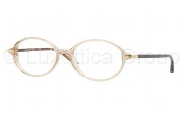 Image of Luxottica LU4334 Single Vision Prescription Eyeglasses C484-5116 - Light Brown Transparent Frame