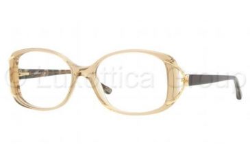 Image of Luxottica LU4337B Progressive Prescription Eyeglasses C484-5216 - Light Brown Transparent Frame