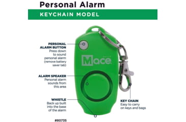 Image of Mace Personal Alarm Keychain, Green, 80735