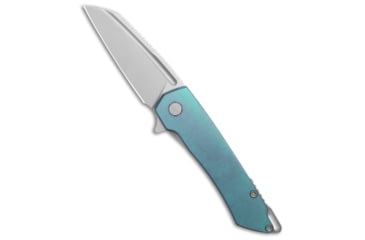 Image of Machinewise Mojave Flipper Folding Knife, 3.50in, S90V, Wharncliffe Blade, Titanium, Blue Handle, w/ Navy Dist Ti, Blue/Gray, 8.375 inch, BHQ-223238