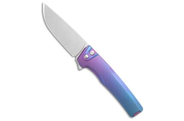 Image of Machinewise Sonora Integral Folding Knife, 3.40in, CPM 20CV, Drop Point Blade, Titanium, Blue/Purple Handle, Diamond Texture Midnight Fade Ti, Blue/Purple/Gray, 7.80 inch, BHQ-210680