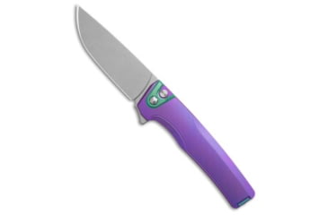 Image of Machinewise Sonora Integral Folding Knife, 3.40in, CPM 20CV, Drop Point Blade, Titanium, Blue/Purple Handle, Fine Step Texture Purple/Aqua Ti, Blue/Purple/Gray, 7.80 inch, BHQ-209061