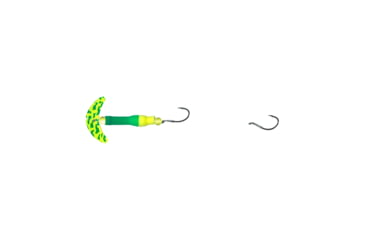 Image of Mack's Lure Wally Pop Crawler Series Spinner, 2 Hooks Size 2, Leader 72 in, Chartreuse Green Tiger Smile Blade, Green/Yellow, 63062