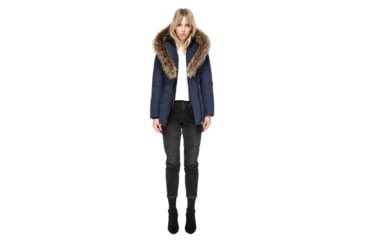 Image of Mackage Adali Fitted Winter Down Coat With Fur Hood - Womens, Ink, Extra Small ADALI-INK-XS