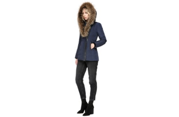 Image of Mackage Adali Fitted Winter Down Coat With Fur Hood - Womens, Ink, Extra Small ADALI-INK-XS