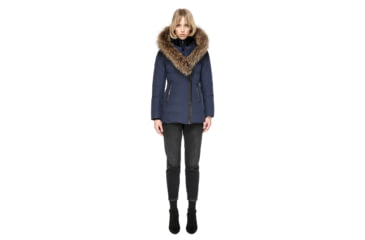 Image of Mackage Adali Fitted Winter Down Coat With Fur Hood - Womens, Ink, Extra Small ADALI-INK-XS