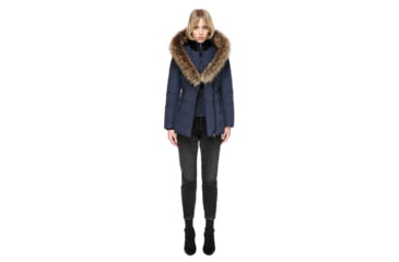 Image of Mackage Adali Fitted Winter Down Coat With Fur Hood - Womens, Ink, Extra Small ADALI-INK-XS
