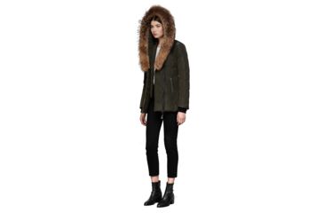 Image of Mackage Adali Fitted Winter Down Coat With Fur Hood - Womens, Army, Extra Small, ADALI-ARMY-XS