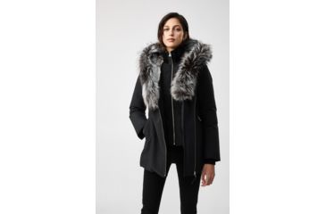 Image of Mackage Akiva Waterproof Down Coat w/ Fur Hood, Black / Silverfox Fur, Extra Small, Akiva-XR-Black/Silver-XS