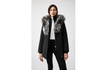 Image of Mackage Akiva Waterproof Down Coat w/ Fur Hood, Black / Silverfox Fur, Extra Small, Akiva-XR-Black/Silver-XS