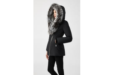 Image of Mackage Akiva Waterproof Down Coat w/ Fur Hood, Black / Silverfox Fur, Extra Small, Akiva-XR-Black/Silver-XS