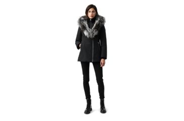 Image of Mackage Akiva Waterproof Down Coat w/ Fur Hood, Black / Silverfox Fur, Extra Small, Akiva-XR-Black/Silver-XS