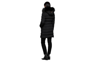 Image of Mackage Calla Lightweight Down Coat With Fur Trimmed Hood - Womens, Black, Large, CALLA-BLACK-L