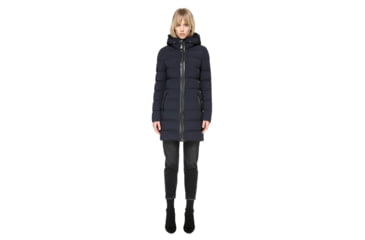 Image of Mackage Calla Lightweight Down Coat With Fur Trimmed Hood - Womens, Navy, Small CALLA-NAVY-S