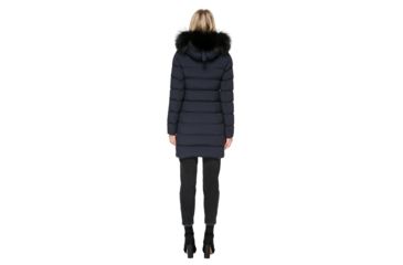 Image of Mackage Calla Lightweight Down Coat With Fur Trimmed Hood - Womens, Navy, Small CALLA-NAVY-S
