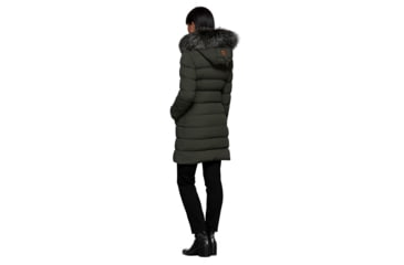 Image of Mackage Calla Lightweight Down Coat With Fur Trimmed Hood - Womens, Spruce, Small, CALLA-SPRUCE-S