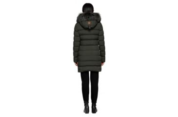 Image of Mackage Calla Lightweight Down Coat With Fur Trimmed Hood - Womens, Spruce, Small, CALLA-SPRUCE-S