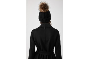 Image of Mackage Doris Classic Knit Hat w/ Fox Fur Pompom - Womens, Black, One Size, Doris-R-Black