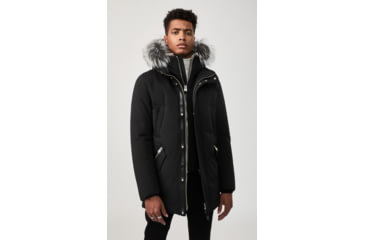 Image of Mackage Edward Down Parka - Mens, Black / Silverfox Fur, 36, Edward-XR-Bl/Silv-36