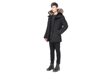 Image of Mackage Edward Hip Length Down Winter Parka With Fur - Men's, Black, 3XL, EDWARD-BLACK-46