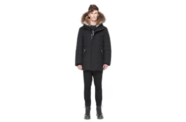 Image of Mackage Edward Hip Length Down Winter Parka With Fur - Men's, Black, 3XL, EDWARD-BLACK-46