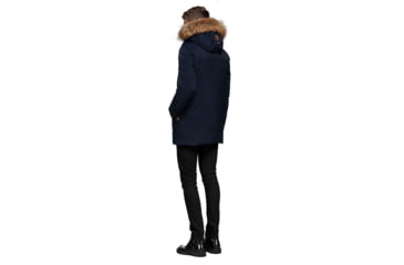 Image of Mackage Edward Hip Length Down Winter Parka With Fur - Men's, Navy, 36, EDWARD-NAVY-36