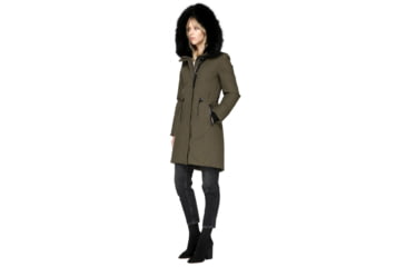 Image of Mackage Enia Mid Length Winter Down Coat With Fur - Womens, Army, Large ENIA-ARMY-L