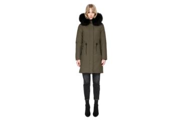 Image of Mackage Enia Mid Length Winter Down Coat With Fur - Womens, Army, Large ENIA-ARMY-L