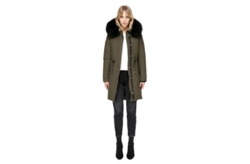 Image of Mackage Enia Mid Length Winter Down Coat With Fur - Womens, Army, Large ENIA-ARMY-L