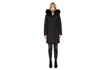 Image of Mackage Enia Mid Length Winter Down Coat With Fur - Womens, Black, Extra Small ENIA-BLACK-XS