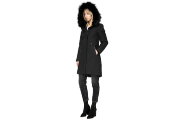 Image of Mackage Enia Mid Length Winter Down Coat With Fur - Womens, Black, Extra Small ENIA-BLACK-XS