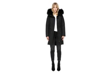 Image of Mackage Enia Mid Length Winter Down Coat With Fur - Womens, Black, Extra Small ENIA-BLACK-XS
