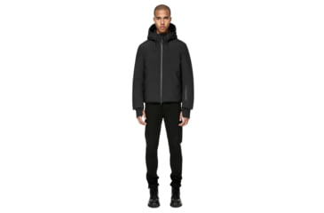 Image of Mackage Isidro-J Jacquard Down Jacket With Hood - Mens, Black, 44, ISIDRO-BLACK-44