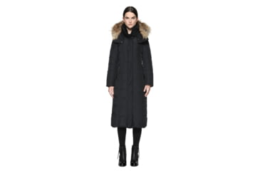 Image of Mackage Jada Maxi Length Winter Down Coat With Sheepskin - Womens, Black, Extra Small JADA-BLACK-XS