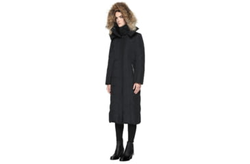 Image of Mackage Jada Maxi Length Winter Down Coat With Sheepskin - Womens, Black, Extra Small JADA-BLACK-XS