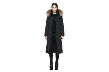 Image of Mackage Jada Maxi Length Winter Down Coat With Sheepskin - Womens, Black, Extra Small JADA-BLACK-XS