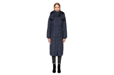 Image of Mackage Jada Maxi Length Winter Down Coat With Sheepskin - Womens, Ink, Extra Small JADA-INK-XS