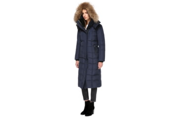 Image of Mackage Jada Maxi Length Winter Down Coat With Sheepskin - Womens, Ink, Extra Small JADA-INK-XS