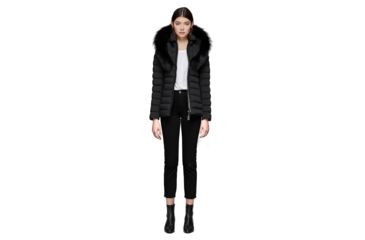 Image of Mackage Kadaliina-X, Black-Fox Fur, S, KADALIINA-X-BLACK-FOX FUR-S