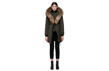 Image of Mackage Kay Mid Length Winter Down Coat With Fur Collar - Womens, Army, Small, KAY-ARMY-S