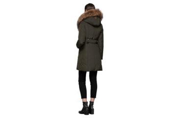 Image of Mackage Kay Mid Length Winter Down Coat With Fur Collar - Womens, Army, Small, KAY-ARMY-S