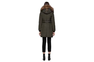 Image of Mackage Kay Mid Length Winter Down Coat With Fur Collar - Womens, Army, Small, KAY-ARMY-S