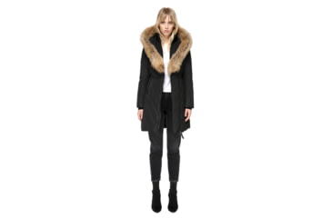 Image of Mackage Kay Mid Length Winter Down Coat With Fur Collar - Womens, Black, Extra Small KAY-BLACK-XS